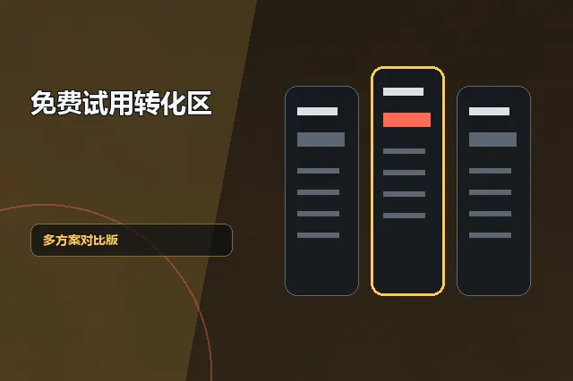 免费试用转化区：多方案对比版 的原创主题效果图