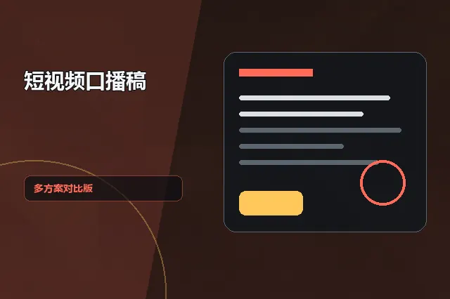 短视频口播稿：多方案对比版 的原创主题效果图