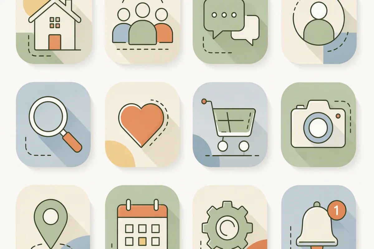 扁平风App图标套组 的原创主题效果图