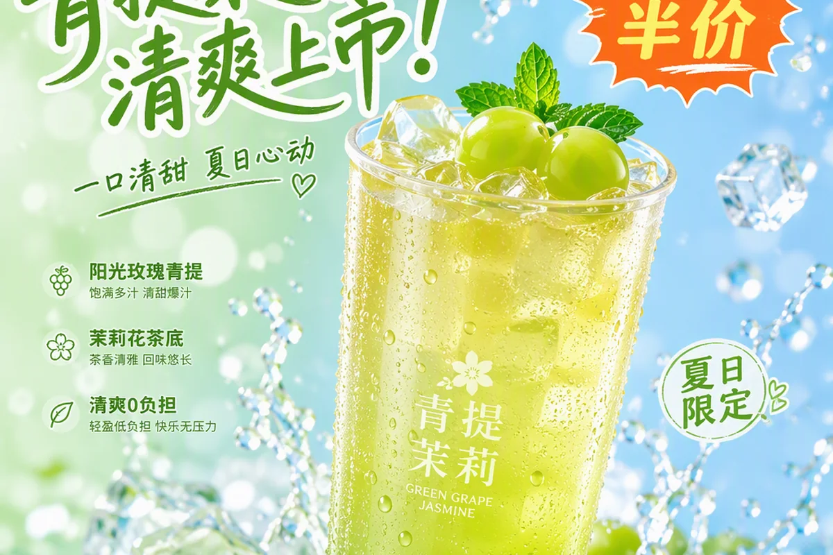 夏饮新品上市海报 的原创主题效果图