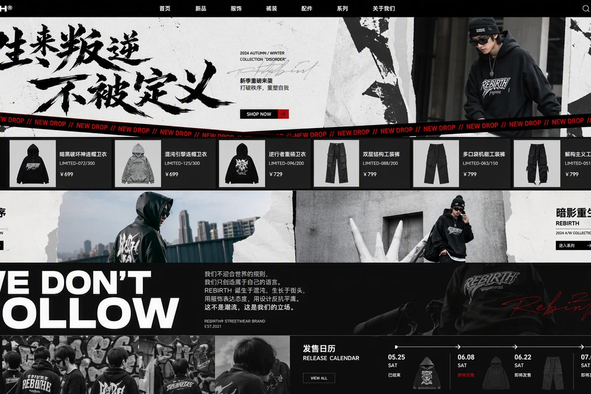 潮牌服饰电商首页 的原创主题效果图